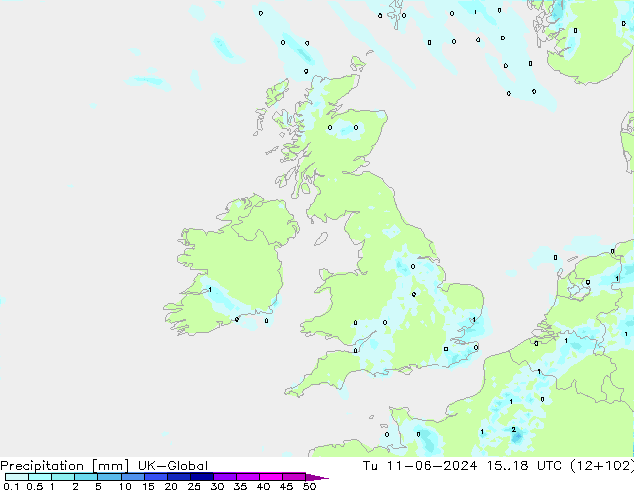 Neerslag UK-Global di 11.06.2024 18 UTC