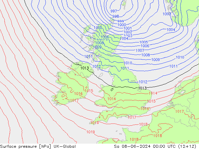 Yer basıncı UK-Global Cts 08.06.2024 00 UTC