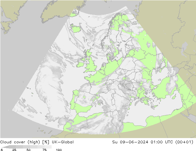 Wolken (hohe) UK-Global So 09.06.2024 01 UTC