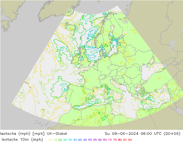 Isotachs (mph) UK-Global dim 09.06.2024 06 UTC