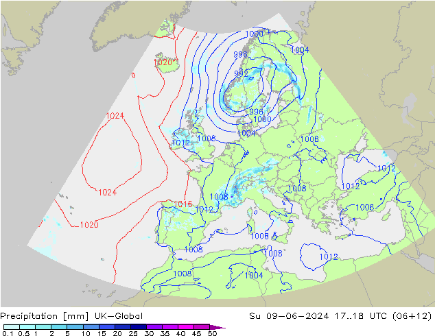 Srážky UK-Global Ne 09.06.2024 18 UTC