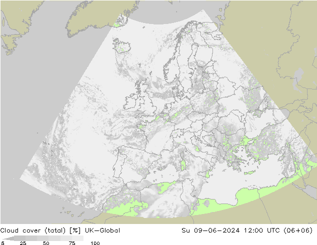 zachmurzenie (suma) UK-Global nie. 09.06.2024 12 UTC