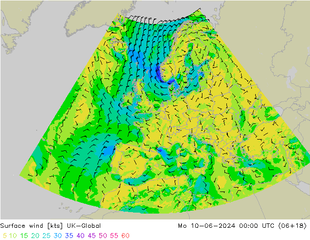 Wind 10 m UK-Global ma 10.06.2024 00 UTC