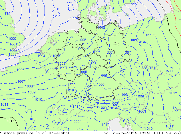 pressão do solo UK-Global Sáb 15.06.2024 18 UTC