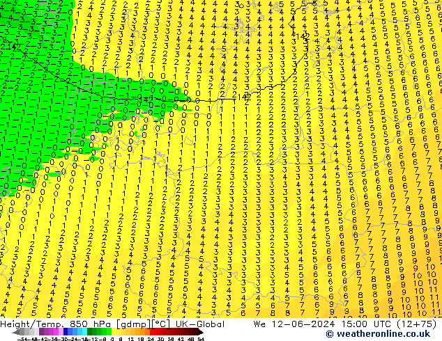 Hoogte/Temp. 850 hPa UK-Global wo 12.06.2024 15 UTC