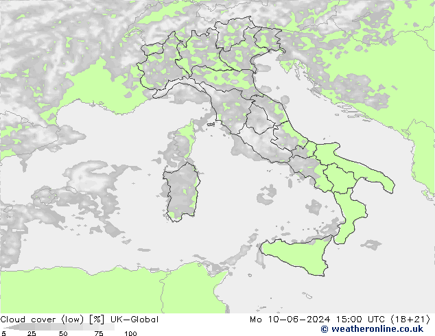 zachmurzenie (niskie) UK-Global pon. 10.06.2024 15 UTC