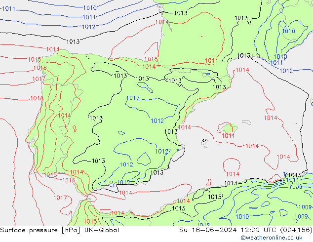 pressão do solo UK-Global Dom 16.06.2024 12 UTC