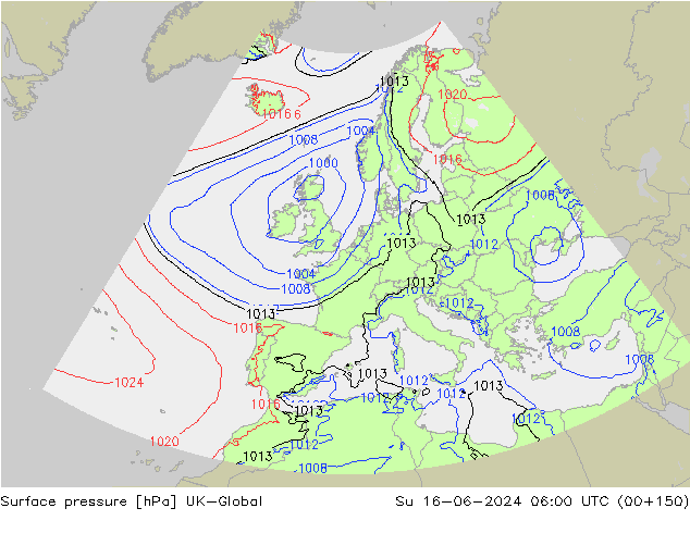pressão do solo UK-Global Dom 16.06.2024 06 UTC