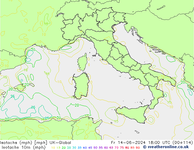 Isotachs (mph) UK-Global  14.06.2024 18 UTC