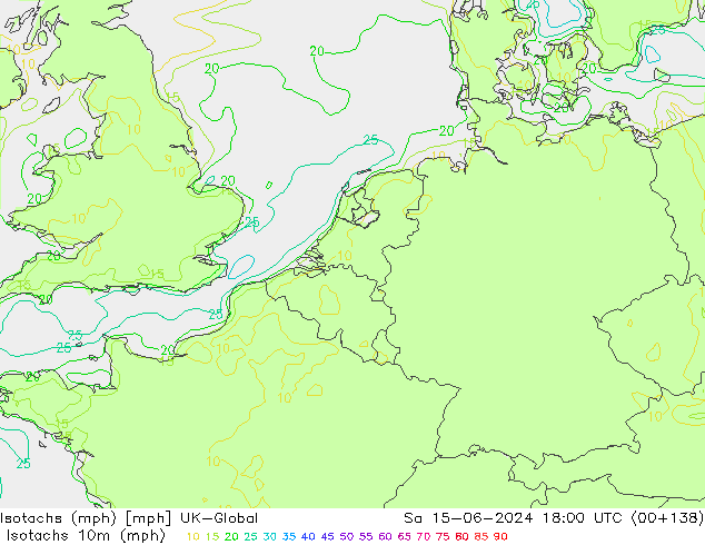 Isotaca (mph) UK-Global sáb 15.06.2024 18 UTC
