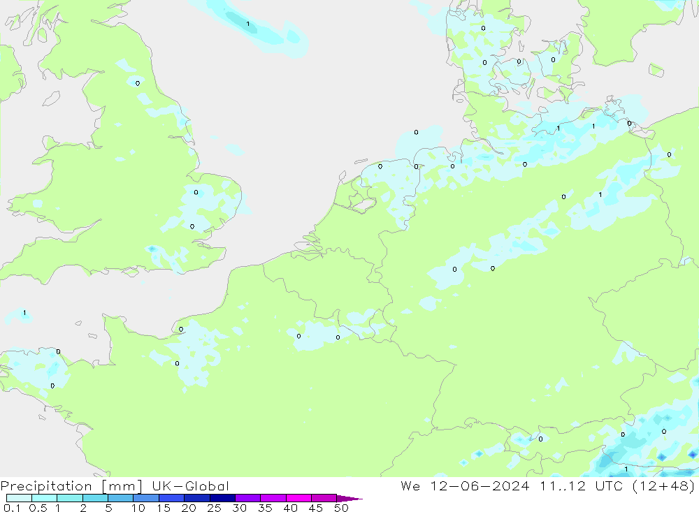 Precipitation UK-Global We 12.06.2024 12 UTC