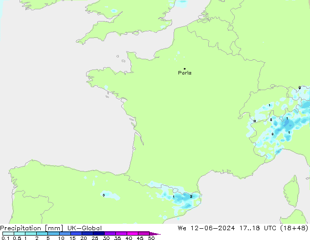 Precipitation UK-Global We 12.06.2024 18 UTC