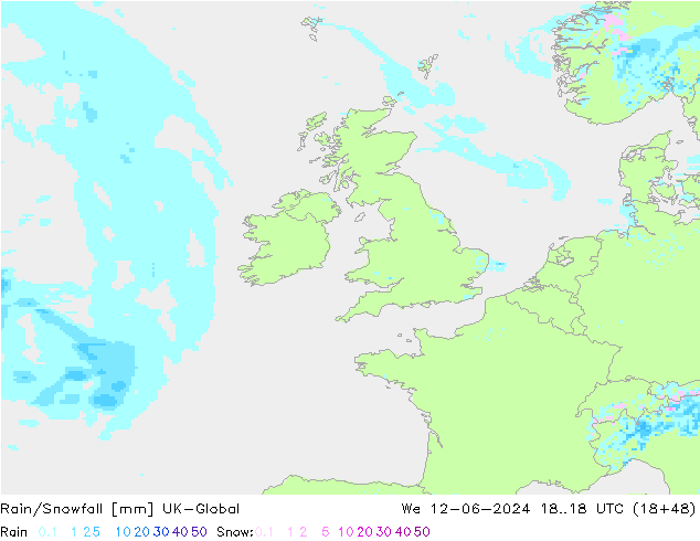 Lluvia/nieve UK-Global mié 12.06.2024 18 UTC