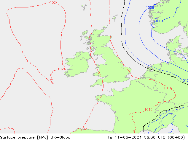 Yer basıncı UK-Global Sa 11.06.2024 06 UTC