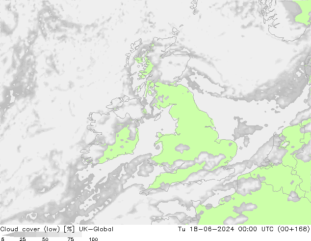 nízká oblaka UK-Global Út 18.06.2024 00 UTC