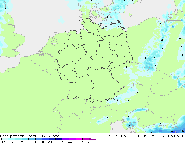 precipitação UK-Global Qui 13.06.2024 18 UTC