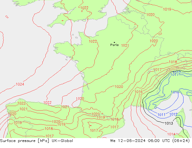 Bodendruck UK-Global Mi 12.06.2024 06 UTC