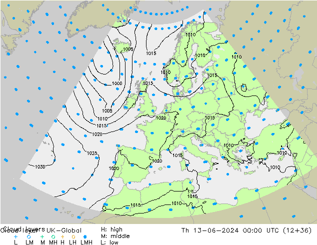 Cloud layer UK-Global Per 13.06.2024 00 UTC