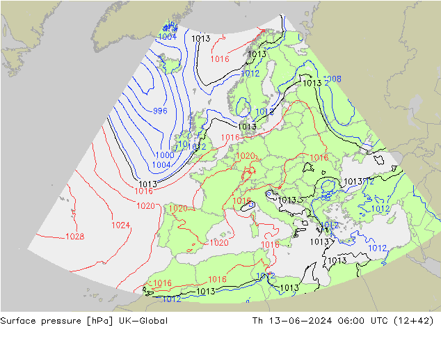 pressão do solo UK-Global Qui 13.06.2024 06 UTC