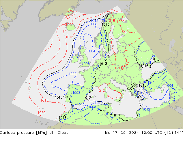 Luchtdruk (Grond) UK-Global ma 17.06.2024 12 UTC