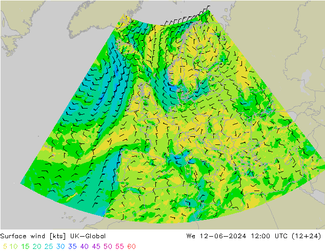 风 10 米 UK-Global 星期三 12.06.2024 12 UTC