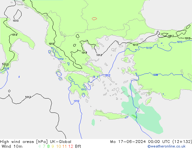 High wind areas UK-Global пн 17.06.2024 00 UTC