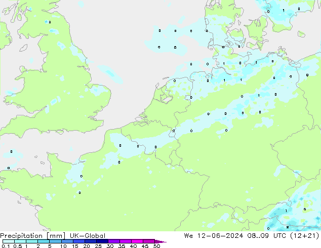 Precipitazione UK-Global mer 12.06.2024 09 UTC