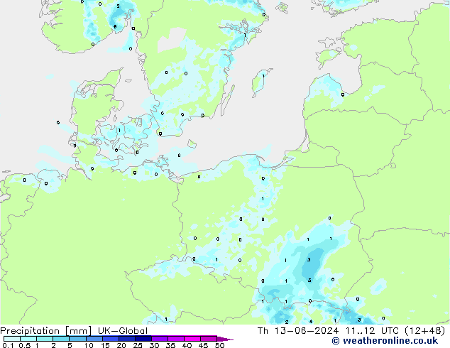 Neerslag UK-Global do 13.06.2024 12 UTC