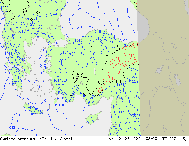 Surface pressure UK-Global We 12.06.2024 03 UTC