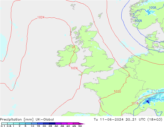 Niederschlag UK-Global Di 11.06.2024 21 UTC