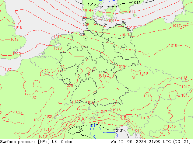 приземное давление UK-Global ср 12.06.2024 21 UTC
