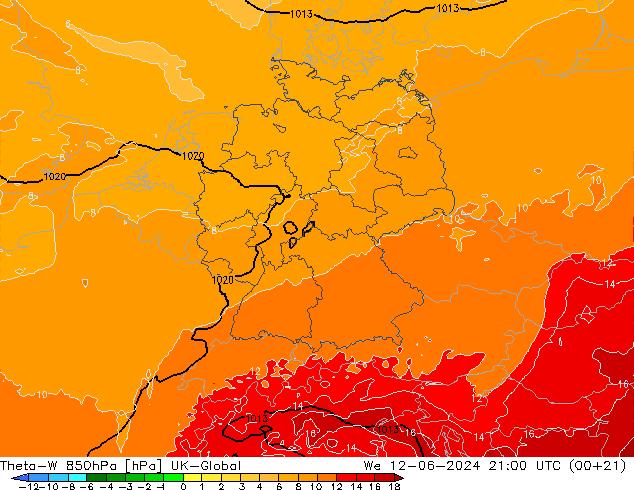 Theta-W 850hPa UK-Global St 12.06.2024 21 UTC
