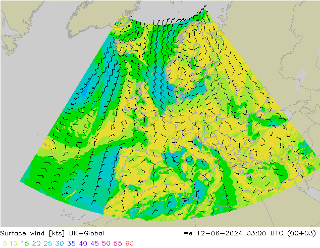 Surface wind UK-Global We 12.06.2024 03 UTC