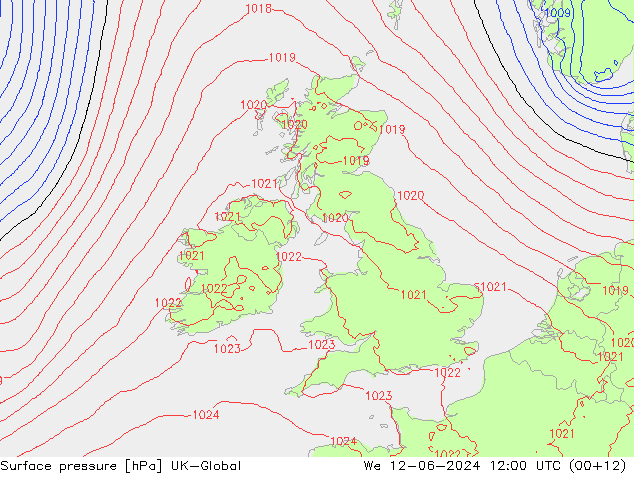 приземное давление UK-Global ср 12.06.2024 12 UTC