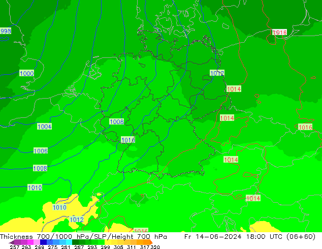 Thck 700-1000 hPa UK-Global Sex 14.06.2024 18 UTC