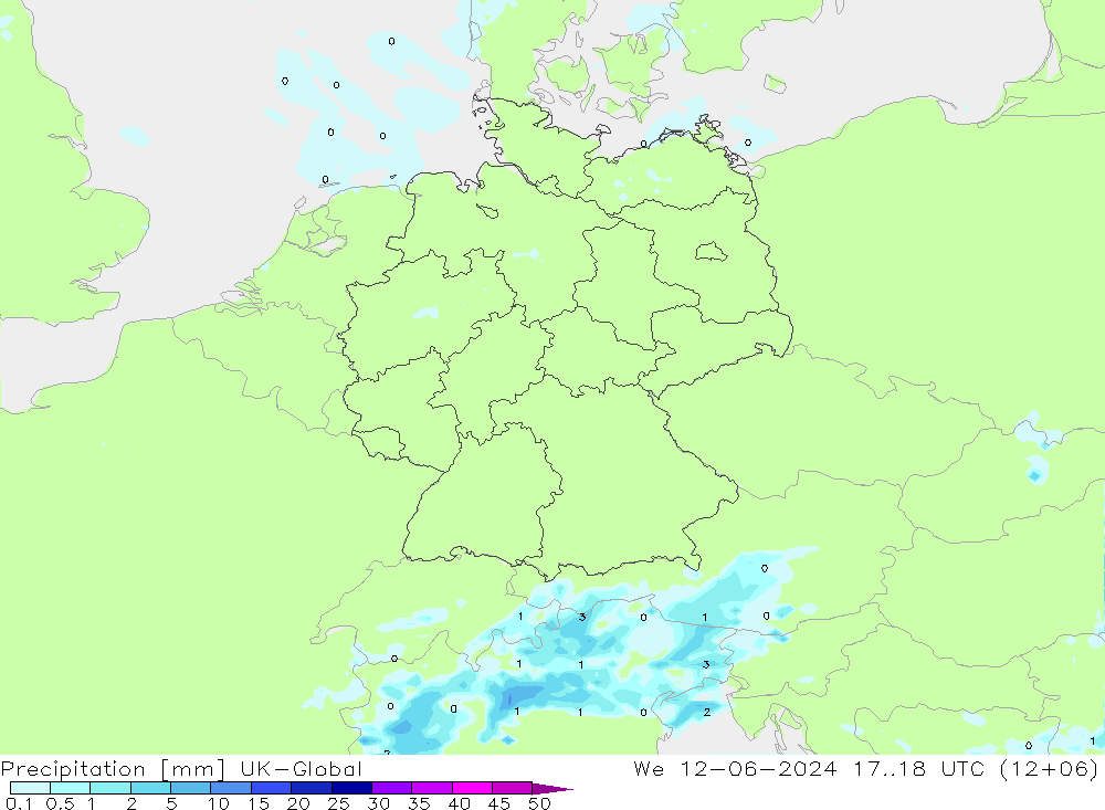 Precipitation UK-Global We 12.06.2024 18 UTC