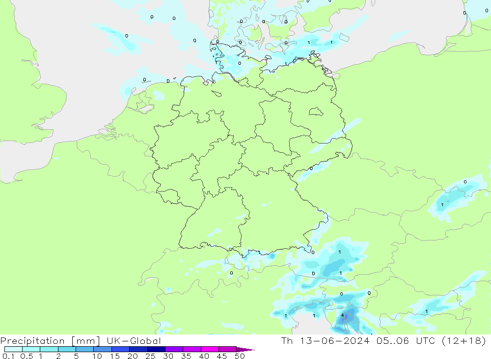 Neerslag UK-Global do 13.06.2024 06 UTC