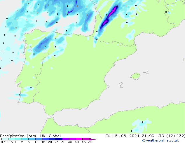 Precipitazione UK-Global mar 18.06.2024 00 UTC