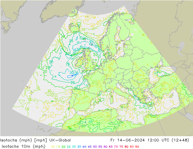 Isotaca (mph) UK-Global vie 14.06.2024 12 UTC