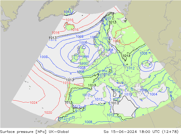 pression de l'air UK-Global sam 15.06.2024 18 UTC