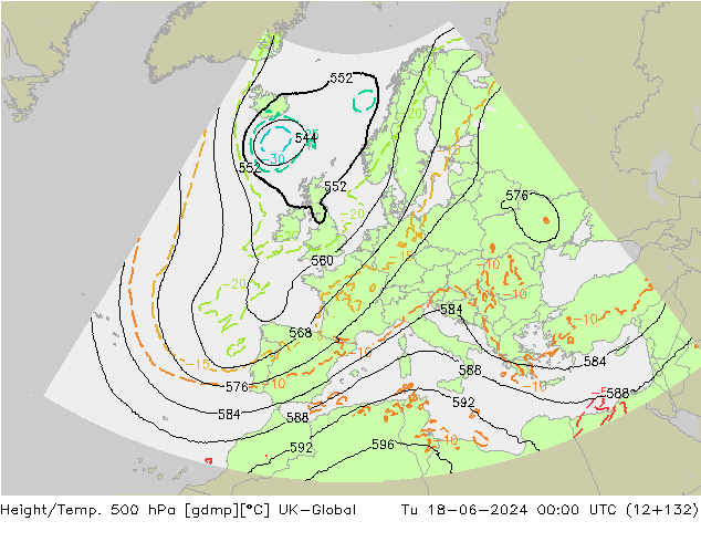 Géop./Temp. 500 hPa UK-Global mar 18.06.2024 00 UTC