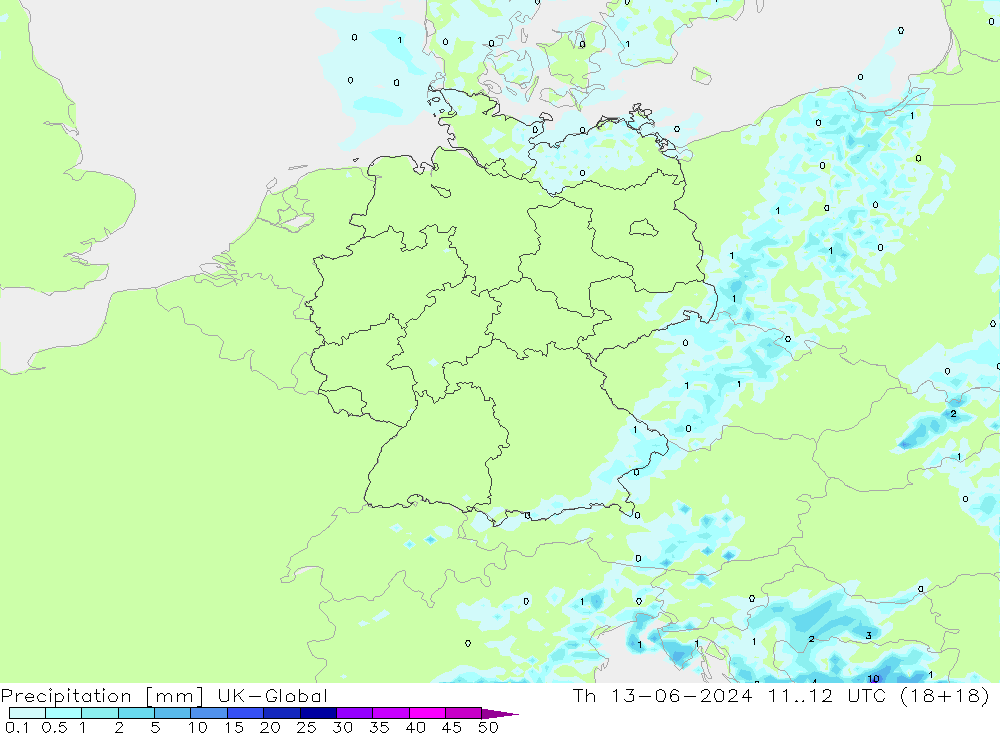 Yağış UK-Global Per 13.06.2024 12 UTC