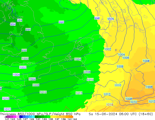 Thck 850-1000 hPa UK-Global Sa 15.06.2024 06 UTC