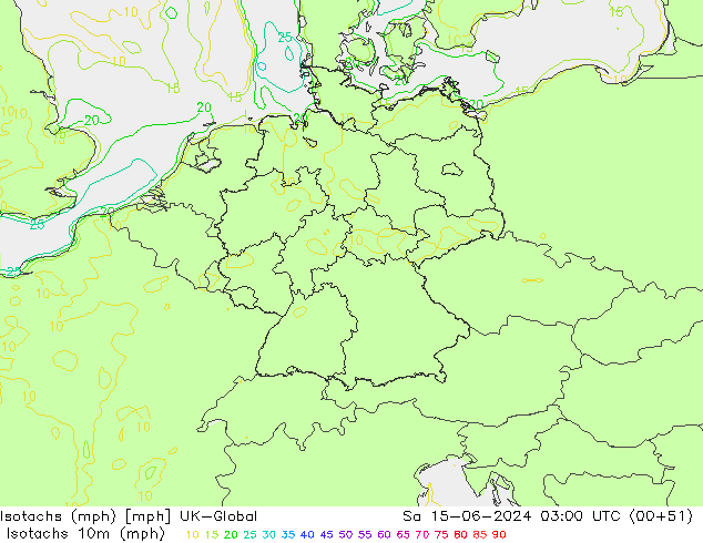 Isotachs (mph) UK-Global Sáb 15.06.2024 03 UTC