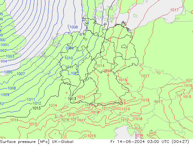 pression de l'air UK-Global ven 14.06.2024 03 UTC