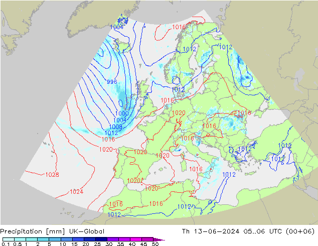 Niederschlag UK-Global Do 13.06.2024 06 UTC