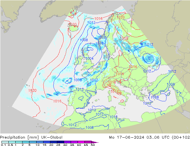 Precipitación UK-Global lun 17.06.2024 06 UTC
