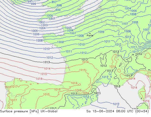 ciśnienie UK-Global so. 15.06.2024 06 UTC