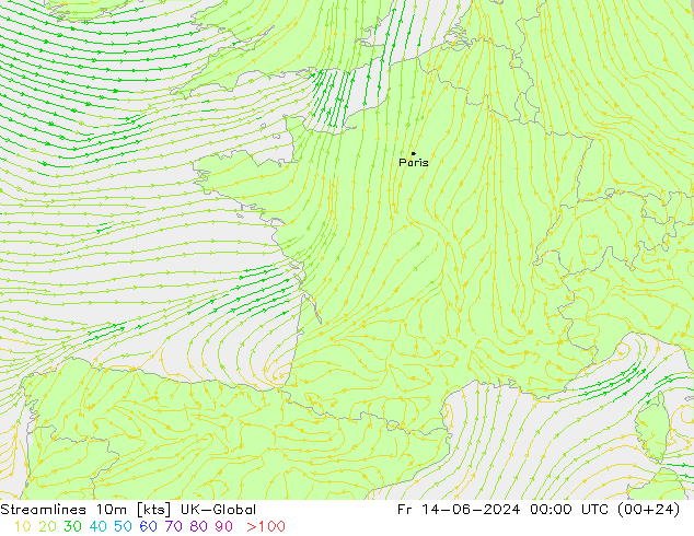 Streamlines 10m UK-Global Fr 14.06.2024 00 UTC