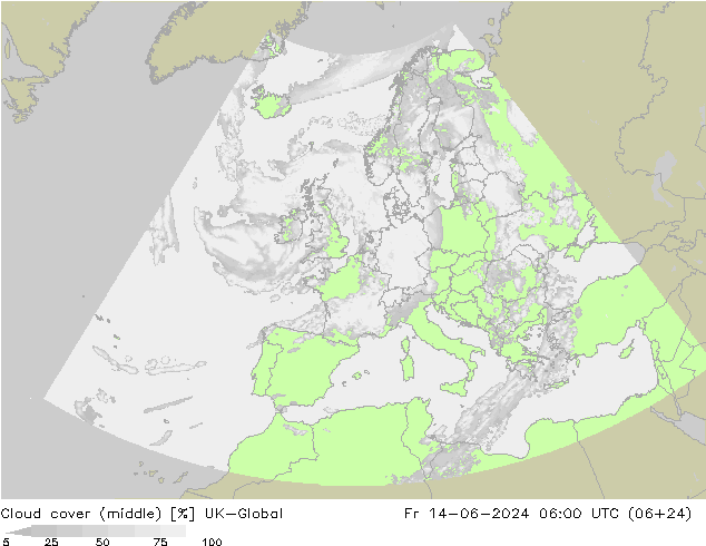 Cloud cover (middle) UK-Global Fr 14.06.2024 06 UTC